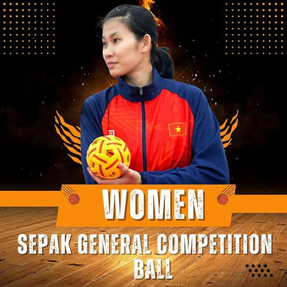 petzlifeworld Marathon MT-201J Competition General Sepak Takraw Ball for Women | Lightweight Rattan-Style Plastic Ball | Durable & Safe for Indoor/Outdoor Play | Made in Thailand