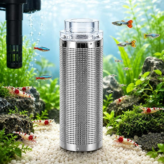 Petzlifeworld Stainless Steel Shrimp Guard 16mm – Fish Tank Filter Intake Protector, Shrimp & Fry Safe, Fine Perforated Mesh, Rust Resistant Stainless Steel, Easy Install for Nano & Planted Aquariums