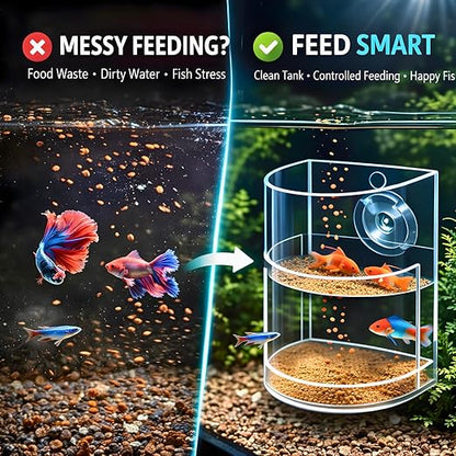 petzlifeworld  M65 Transparent Fish Feeding Chamber Aquarium Feeding Ring with Suction Cup | Prevents Food Waste & Keeps Tank Clean | Ideal for Betta, Guppy & Community Fish Tanks