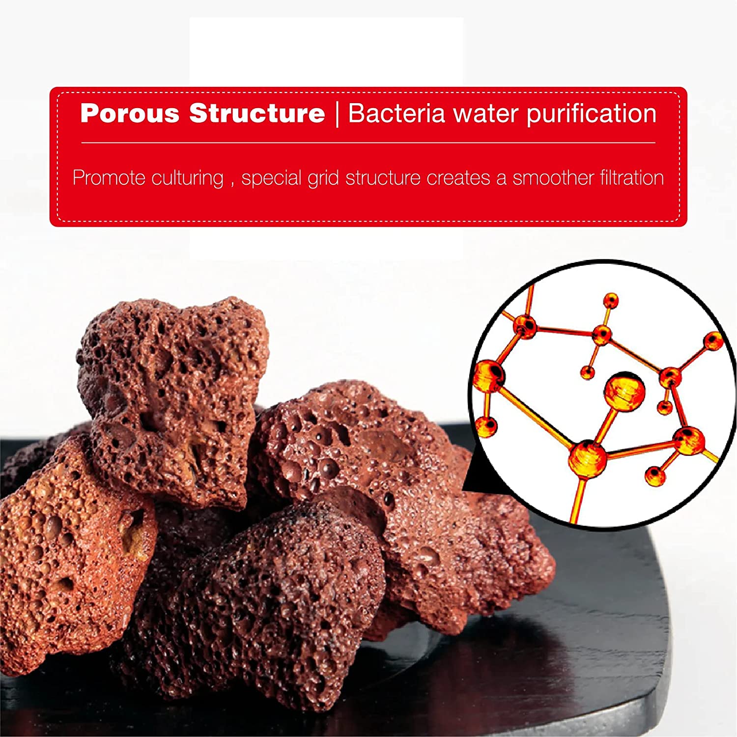 YEE Natural Volcanic Rock Aquarium Filter Media, 500G Fish Tank Filter ...