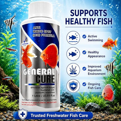 Petzlifeworld Aquatic Remedies 1L General Cure Freshwater Fish Care Formula | Safe for All Aquatic Animals