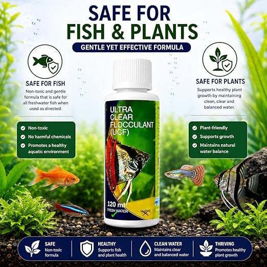 Aquatic Remedies Aquarium Fish Tank Ultra Clear Flocculant Water Clarifier | Quickly Removes Cloudiness | Makes Crystal Clear Fish Tanks (120 ML)