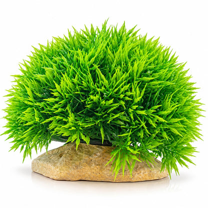 Petzlifeworld Artificial Aquarium Grass Plant with Stone Base | Green Fish Tank Decoration