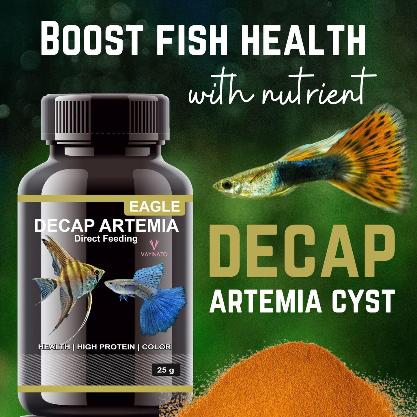 Eagle Decap Artemia Cyst - Direct Feeding (25g) No Hatching Required - Shell-Free, High-Protein Nutritional Feed