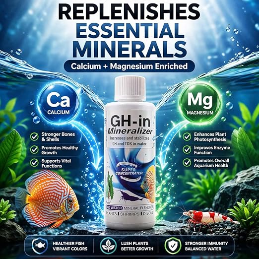 Aquatic Remedies GH-in Mineralizer for Aquarium (220 ml) – Increases & Stabilizes GH and TDS in RO Water | Mineral Supplement for Plants, Shrimp & Discus Fish