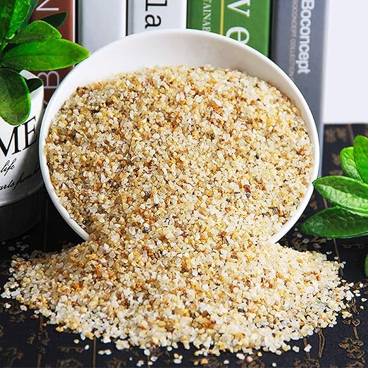 petzlifeworld Natural Decorative Mini River Rock Stones Small Chips Aquarium Gravel Top Dressing Terrarium Sand for Potted Plants, Aquariums, Lanscaping (Gold Sand )