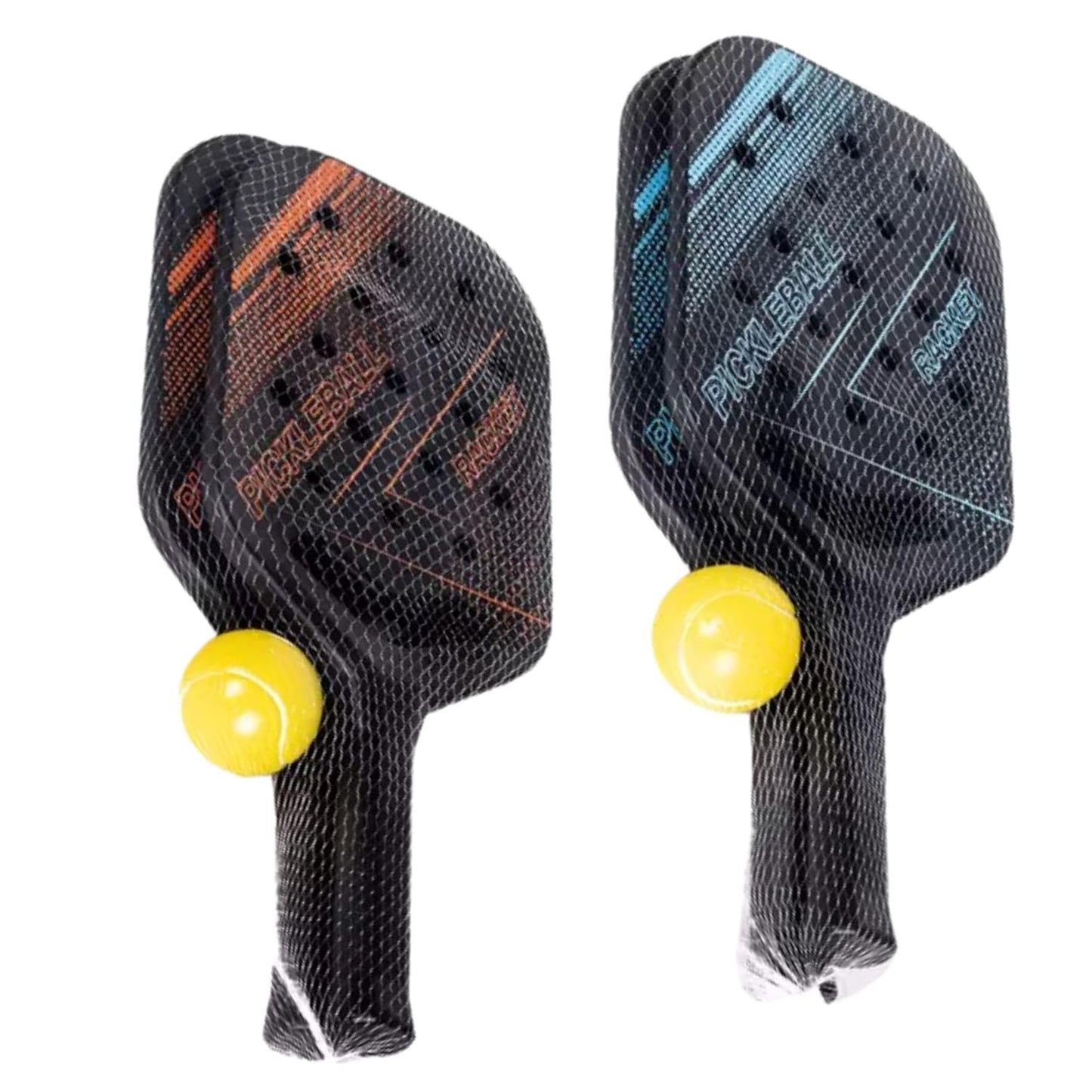 petzlifeworld Kids Basic Pickleball Training Paddle Kit | 2 Lightweight Plastic Bats & 1 Soft Foam Ball | Beginner Pickleball Set for Kids