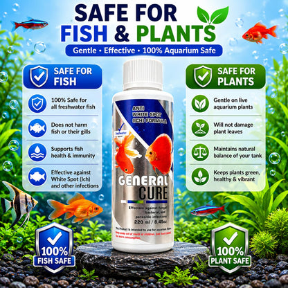 petzlifeworld Aquatic Remedies  General Cure Fish Care with Anti White Spot Formula for Freshwater Fish | Safe for All Aquatic Animals
