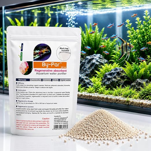Petzlifeworld Aquatic Remedies by-Par, 100ML (Mesh Bag Included), Regenerative Absorbent Aquarium Water Purifier