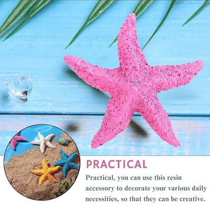 Petzlifeworld 2 Pcs Resin Starfish Aquarium Decoration Multi-Colored Aquarium Artificial Starfish(Random Colour Only)