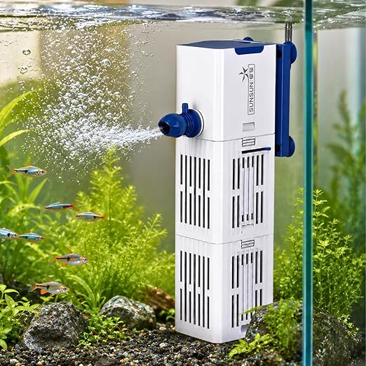 Sunsun YQP Series Internal Filter for Aquarium Fish Tank | Ultra Silent ~30dB | Multi-Layer Filtration | Low Power Consumption