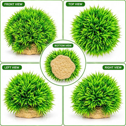 Petzlifeworld Artificial Aquarium Grass Plant with Stone Base | Green Fish Tank Decoration