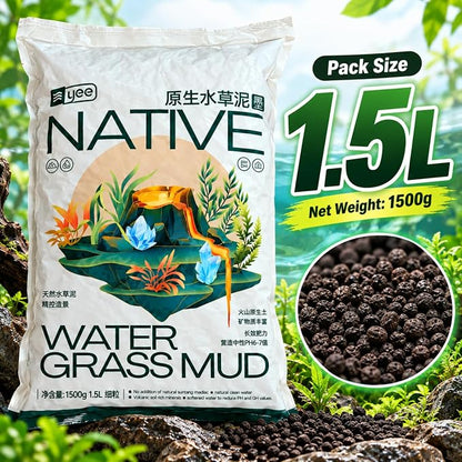 YEE    0.5L, 1.5L &amp; 3L Native Aqua Soil for Planted Aquariums | Premium Nutrient-Rich Substrate for Aquatic Plants, Shrimp & Freshwater Fish | pH Buffering 6.0–7.0 | Low Dust Granules
