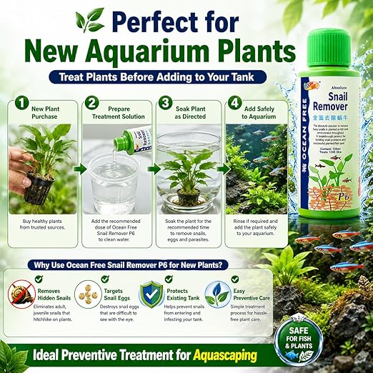 Ocean Free Aquarium Snail Remover-P6, 120ml
