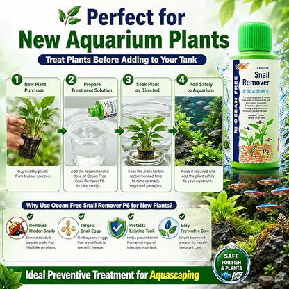 Ocean Free Aquarium Snail Remover-P6, 120ml