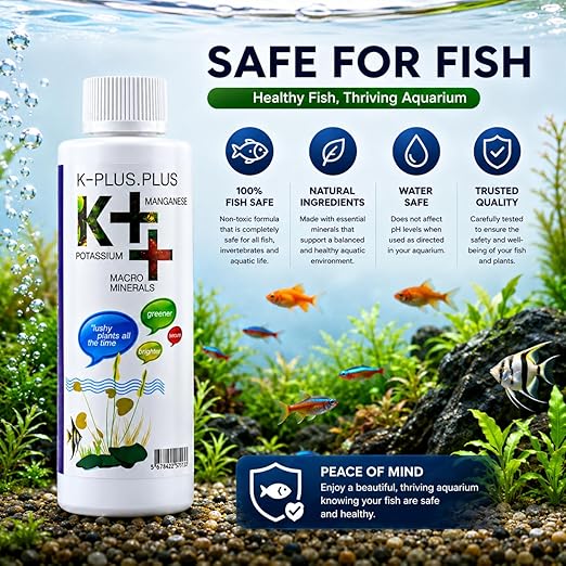 petzlifeworld Aquatic Remedies K++ Aquarium Plant Fertilizer (220ml) | Potassium (K), Manganese (Mn) & Calcium (Ca) Mineral Enrichment for Aquatic Plant Growth | Suitable for Freshwater & Saltwater Aquariums