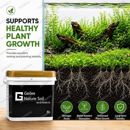 Petzlifeworld Gei-Lee Aqua Soil 8L Premium Shrimp & Planted Aquarium Substrate | pH Stabilizing Technical Soil for Caridina Shrimp | Natural Black Aquascaping Soil for Freshwater Nano Tanks