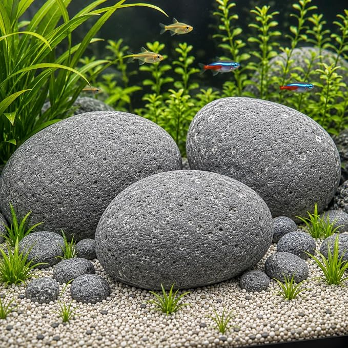 Petzlifeworld Black Lava Pebbles 10–15 cm | Natural Volcanic Stones for Aquarium, Garden, Plant Pots, Fire Pit & Home Décor | Large Decorative Lava Rocks for Landscaping & Aquascaping
