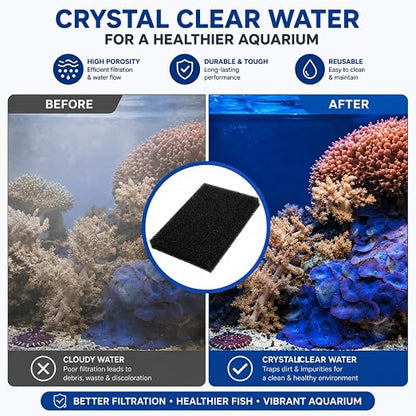 Petzlifeworld  Premium Aquarium Filter Black Sponge (50 x 50 x 4 cm) | High Porosity Bio Filter Foam Sheet | Cut-to-Size Reusable Filtration for Aquariums, Koi Ponds, Hydroponics, Aquaculture & Fish Farms