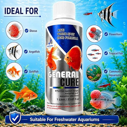 Petzlifeworld Aquatic Remedies 1L General Cure Freshwater Fish Care Formula | Safe for All Aquatic Animals