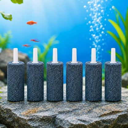 petzlifeworld 1.5 Inch Aquarium Air Stone Diffuser, Pack of 6 | Fine Bubble Oxygen Aerator Stone with Air Tube Connector | Bubble Stone for Fish Tank, Aquarium & Hydroponics