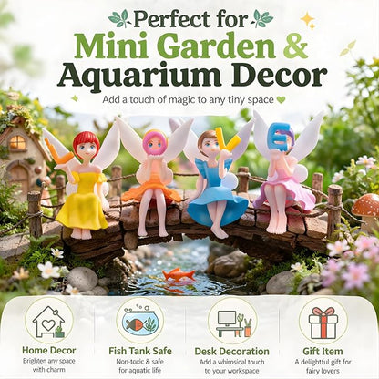 petzlifeworld Cute Fairy Alphabet Figurines Set – Decorative Mini Angel Dolls Holding Love Letters, Resin Miniatures for Home Decor, Cake Toppers, Desk & Gift