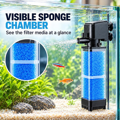 Petzlifeworld Petscope Aquarium Internal Filter with Blue Sponge Media