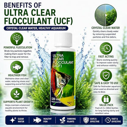 Aquatic Remedies Aquarium Fish Tank Ultra Clear Flocculant Water Clarifier | Quickly Removes Cloudiness | Makes Crystal Clear Fish Tanks (120 ML)