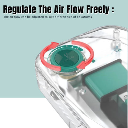 SOBO Transparent Large Volume Quiet air Pump with Adjustable Flow Control Vale for Aquarium Fish Tank | Super Silent Design