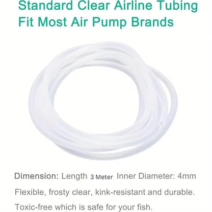 petzlifeworld  Aquarium Air Pump Accessories Kit – 3 Meter Air Tube with 2Pcs 1 Inch Cylinder Air Stone | Oxygen Bubbler for Fish Tank, Hydroponics & Aquaponics Systems