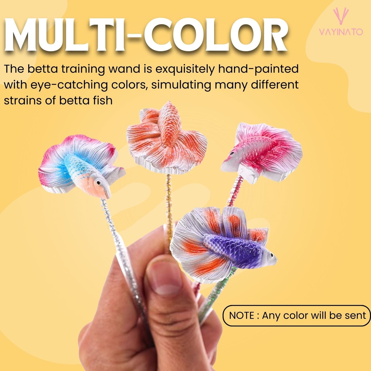 Petzlifeworld 1 Pcs Betta Training Stick for Betta Fish Stress Reduction (Random Color)