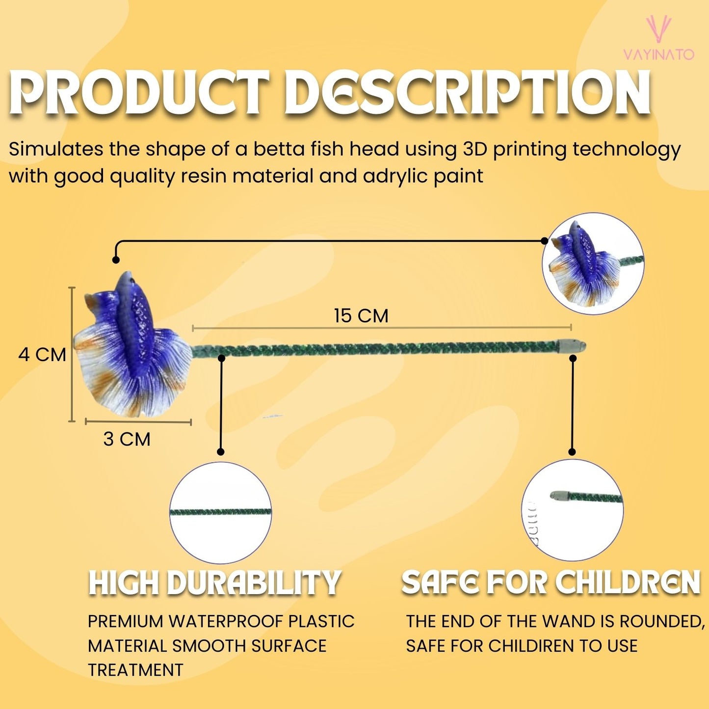 Petzlifeworld 1 Pcs Betta Training Stick for Betta Fish Stress Reduction (Random Color)