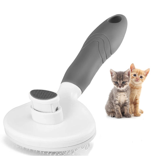 Petzlifeworld Cat Self Cleaning Slicker Brush, Pets Skin Friendly Grooming Brushes for Shedding Dogs Cats Hair Easy to Remove Loose Undercoat with Long or Short Hairs Pet Massage Tool for All Hair Type- UPGRADED