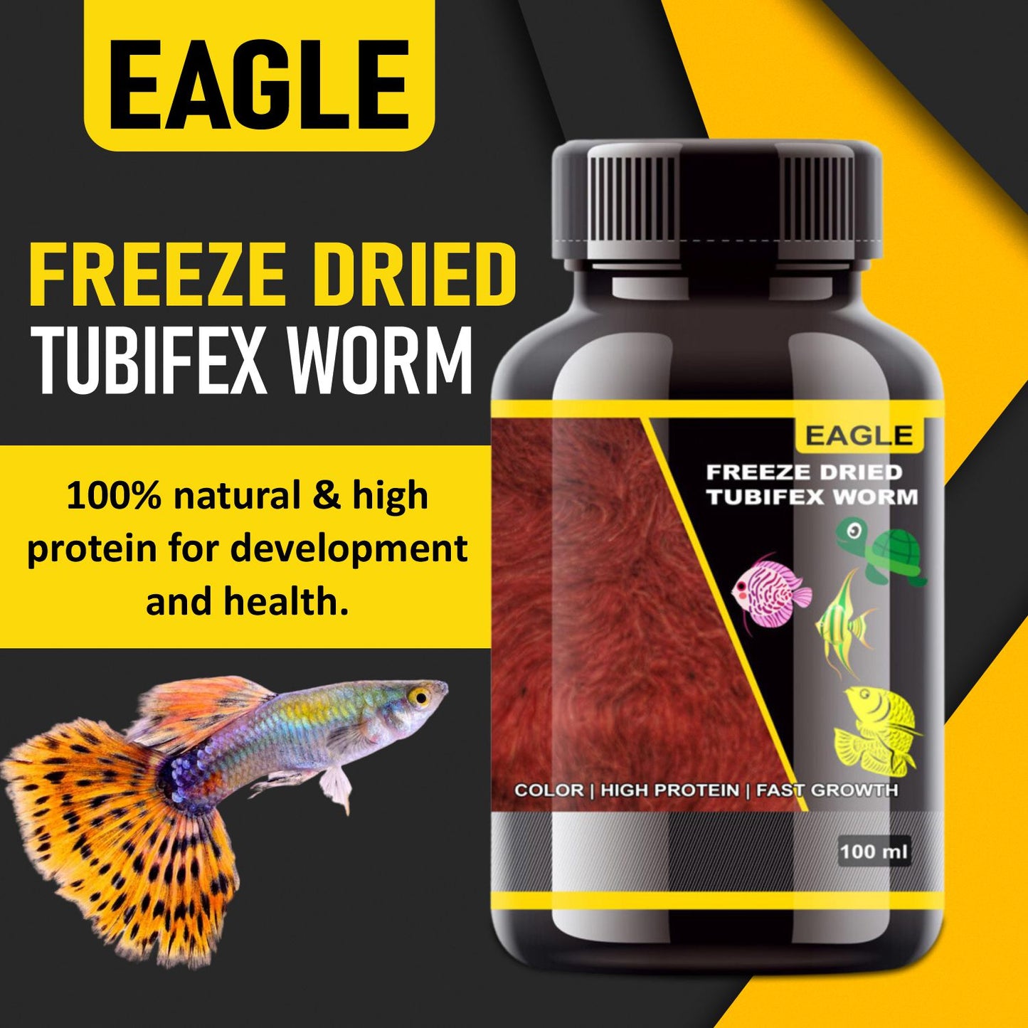 Eagle Freeze Dried Tubifex Worm 100ML | Colour | High Protein