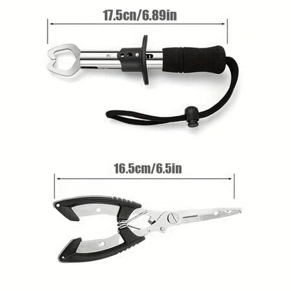 VAYINATO® 2-in-1 Must Have Fishing Accessory Combo | Line Cutting Plier & Fish Lip Gripper Tool | Durable, Ergonomic & Easy to Use | Must-Have Gear for Freshwater & Saltwater