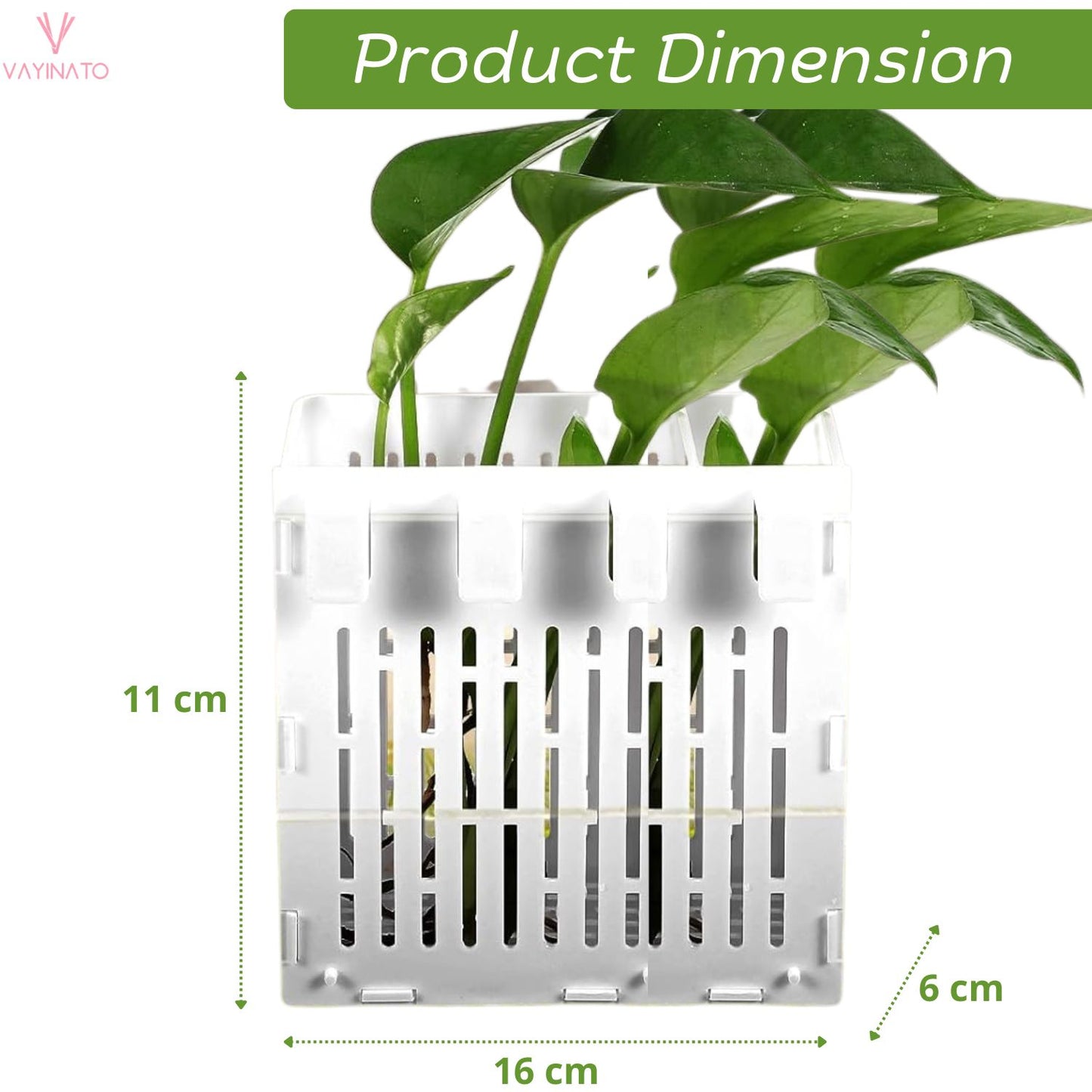 Petzlifeworld 1 Pcs White Large (Box Type) Aquarium Water Plant Holder with Hooks