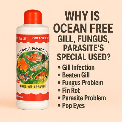 Ocean Free 240Ml Gill Fungus Special | Fast-Acting Treatment for Freshwater & Saltwater Fish | Safe for Plants