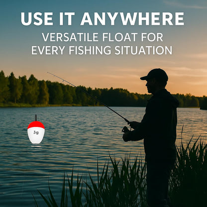 PetzLifeWorld 5 Pcs (3g) High-Visibility Red & White EVA Foam Fishing Floats - Large Buoyancy, Durable for Long Casts, Ideal for Freshwater & Saltwater Fishing