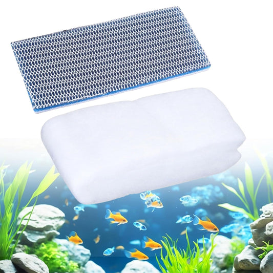 VAYINATO Aquarium Filter Sponge Combo – Reusable 8D Sponge (50x11cm) & White Filter Pad (90x30cm) – Mechanical Filtration for Fish Tanks, Sump Filters & Canister Filters