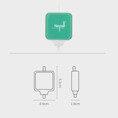 Nepall Mini Ultra Silent Aquarium Single Way Oxygen Airpump for Fish Tank and Bowl with Easy to Attach Suction Model | with 2 Meter Airtube, Airstone and Check Valve Can be use it Directly