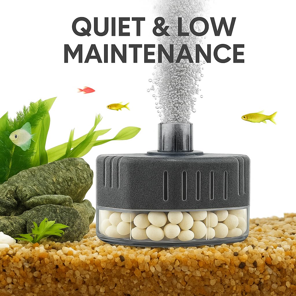 PetzLifeWorld Aquarium Sponge Filter BL - SERIES with 2M Airline Tube | Air-Powered Oxygen Bubble Filter for Small Fish, Betta, Shrimp Tanks | Biological Filtration | Quiet & Gentle | Air Pump Not Included