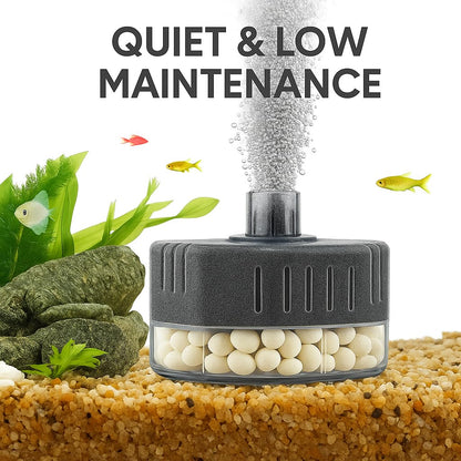 PetzLifeWorld Aquarium Sponge Filter BL - SERIES with 2M Airline Tube | Air-Powered Oxygen Bubble Filter for Small Fish, Betta, Shrimp Tanks | Biological Filtration | Quiet & Gentle | Air Pump Not Included