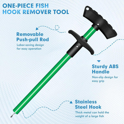 VAYINATO® T-Shaped Quick & Painless Fish Hook Remover Tool | Ergonomic Handle, Durable Plastic & Metal Construction for Safe & Efficient Hook Removal on Catch-and-Release