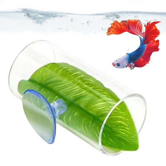 Petzlifeworld Betta Fish Acrylic Tunnel Tube, Transparent Betta Fish Toys Hideout Tube with Suction Cups (7.8*4*4 cm)