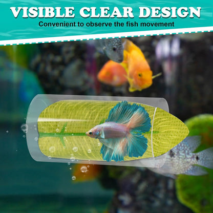 Petzlifeworld Betta Fish Acrylic Tunnel Tube, Transparent Betta Fish Toys Hideout Tube with Suction Cups (7.8*4*4 cm)