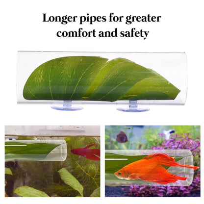Petzlifeworld Betta Fish Acrylic Tunnel Tube, Transparent Betta Fish Toys Hideout Tube with Suction Cups (7.8*4*4 cm)