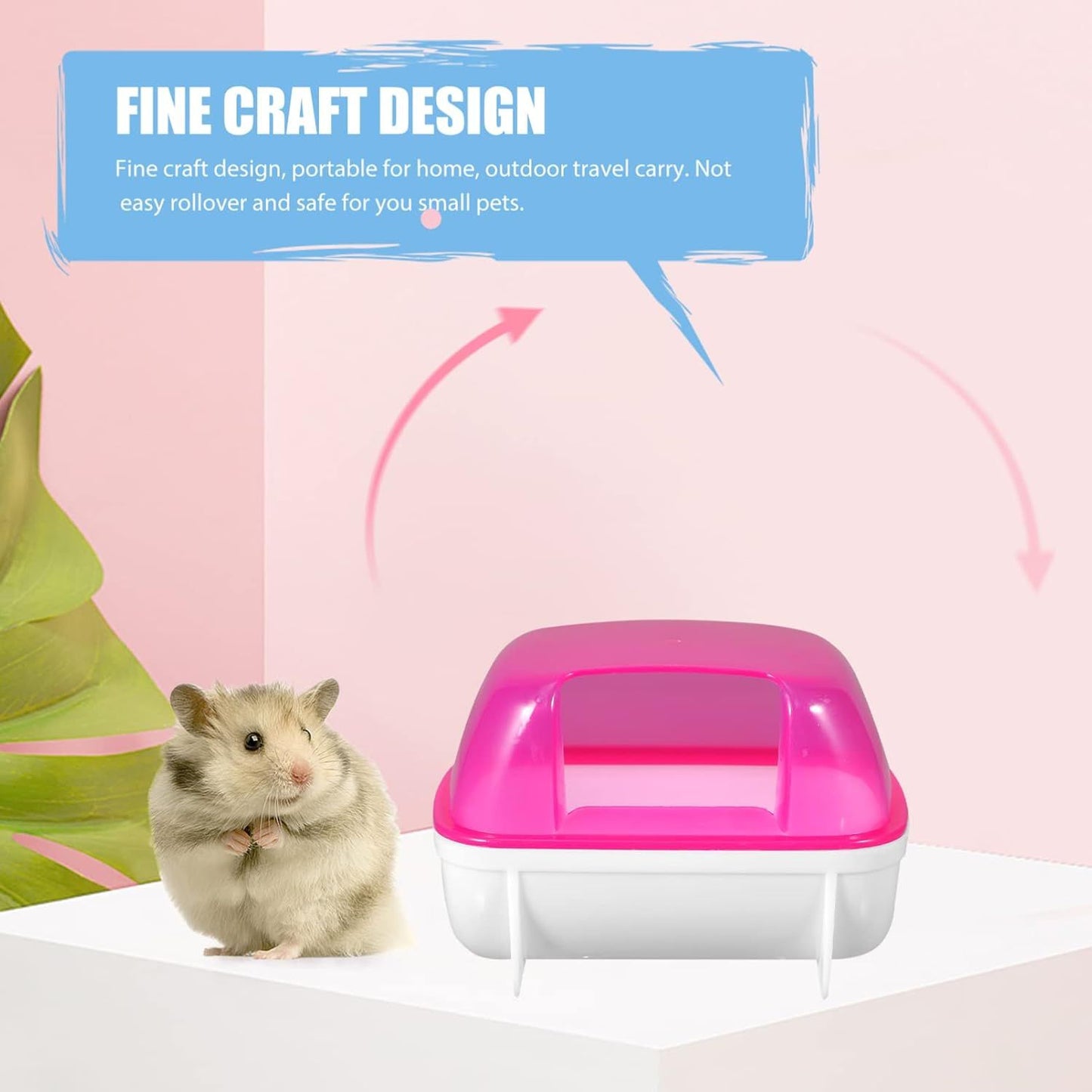 Petzlifeworld Mini Hamster Sand Bath Container (Random Color) – Transparent PC Hamster Bathtub