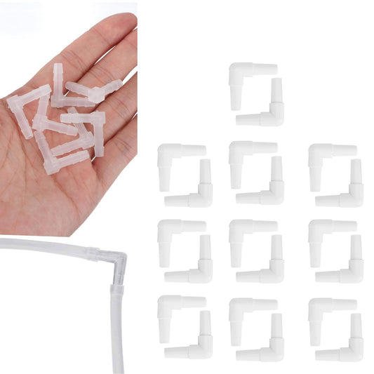 20Pcs (White) Plastic Aquarium Tubing Connectors