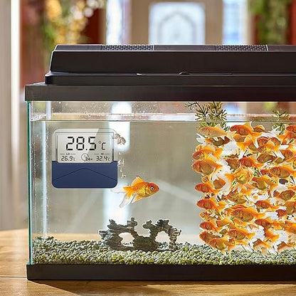 Cherlam Aquarium Digital Thermometer LCD Touchscreen with Transparent Display | Slim | Compact | Accurate | Suitable for Freshwater, Seawater by Petzlifeworld