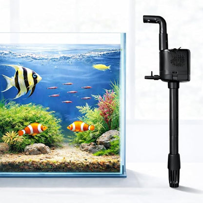 Petzlifeworld RS Electrical RS-580P 10W 3-in-1 Submersible Power Head Filter Motor | 900L/H Water Circulation, Filtration & Oxygenation for Imported Fish Tanks
